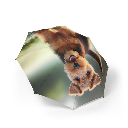 Welsh Terrier Semi-Automatic Foldable Umbrella