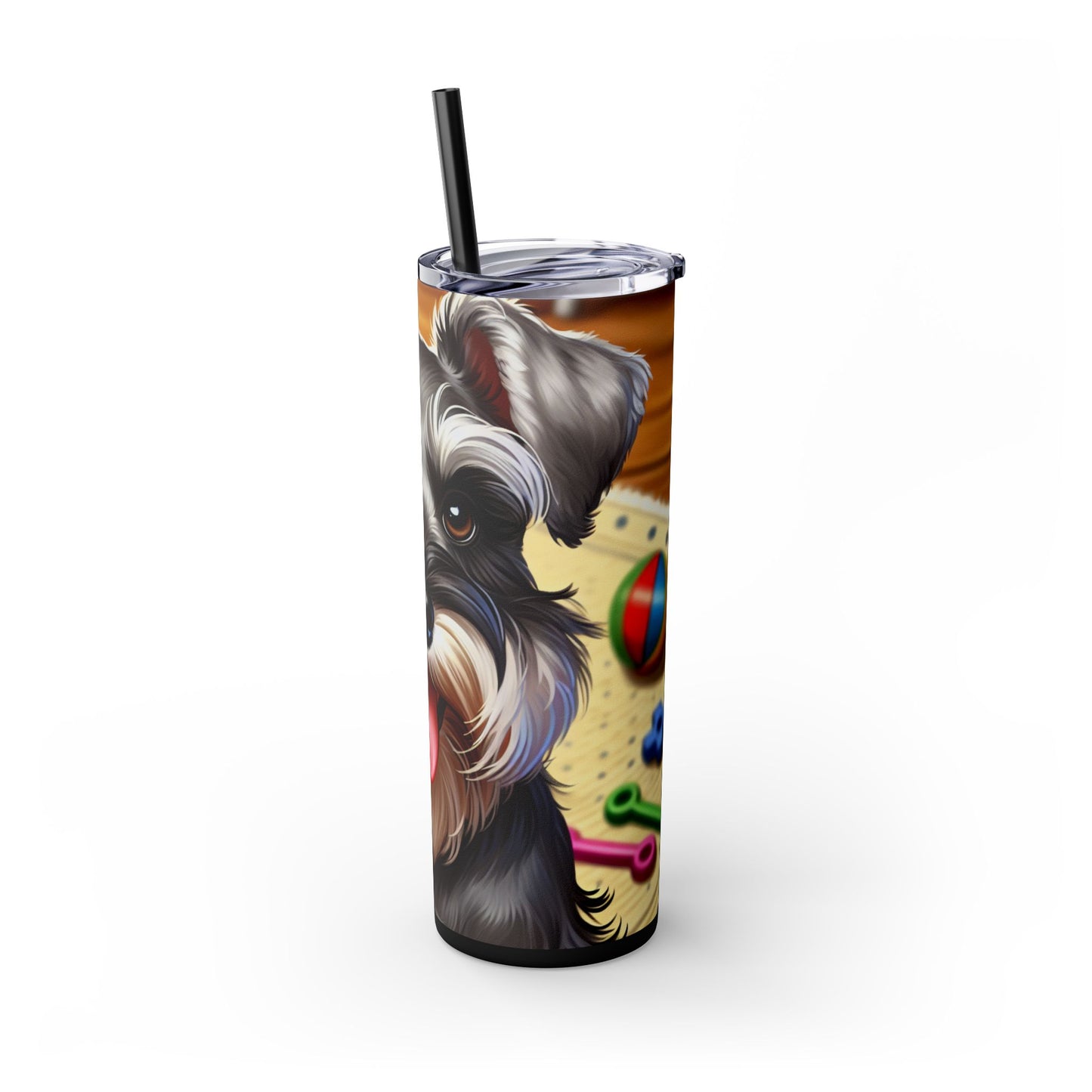 Miniature Schnauzer Skinny Tumbler with Straw, 20oz