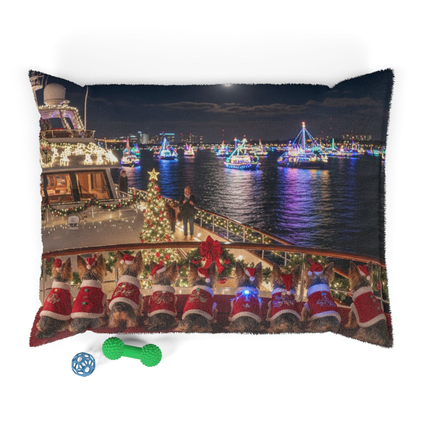 Holiday Boat Parade Pet Bed