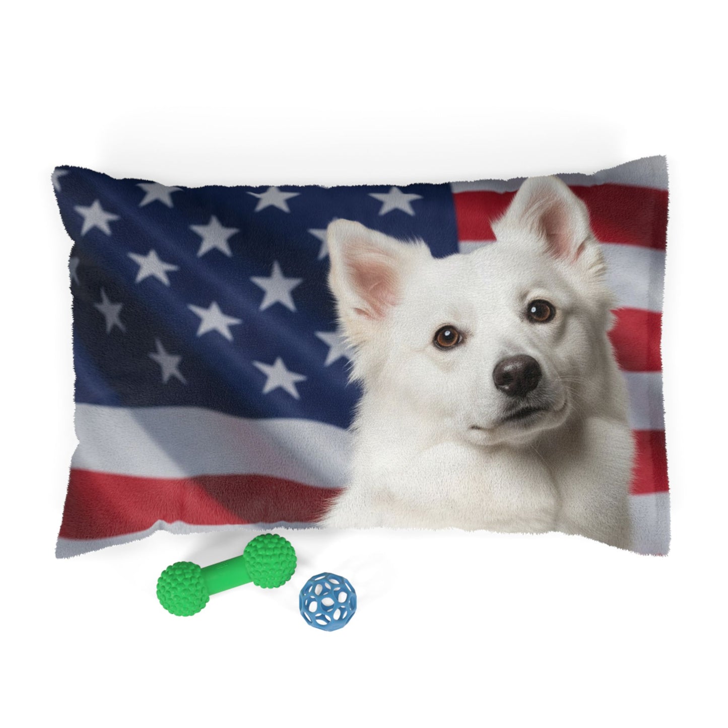 American Eskimo Dog Patriotic Pet Bed