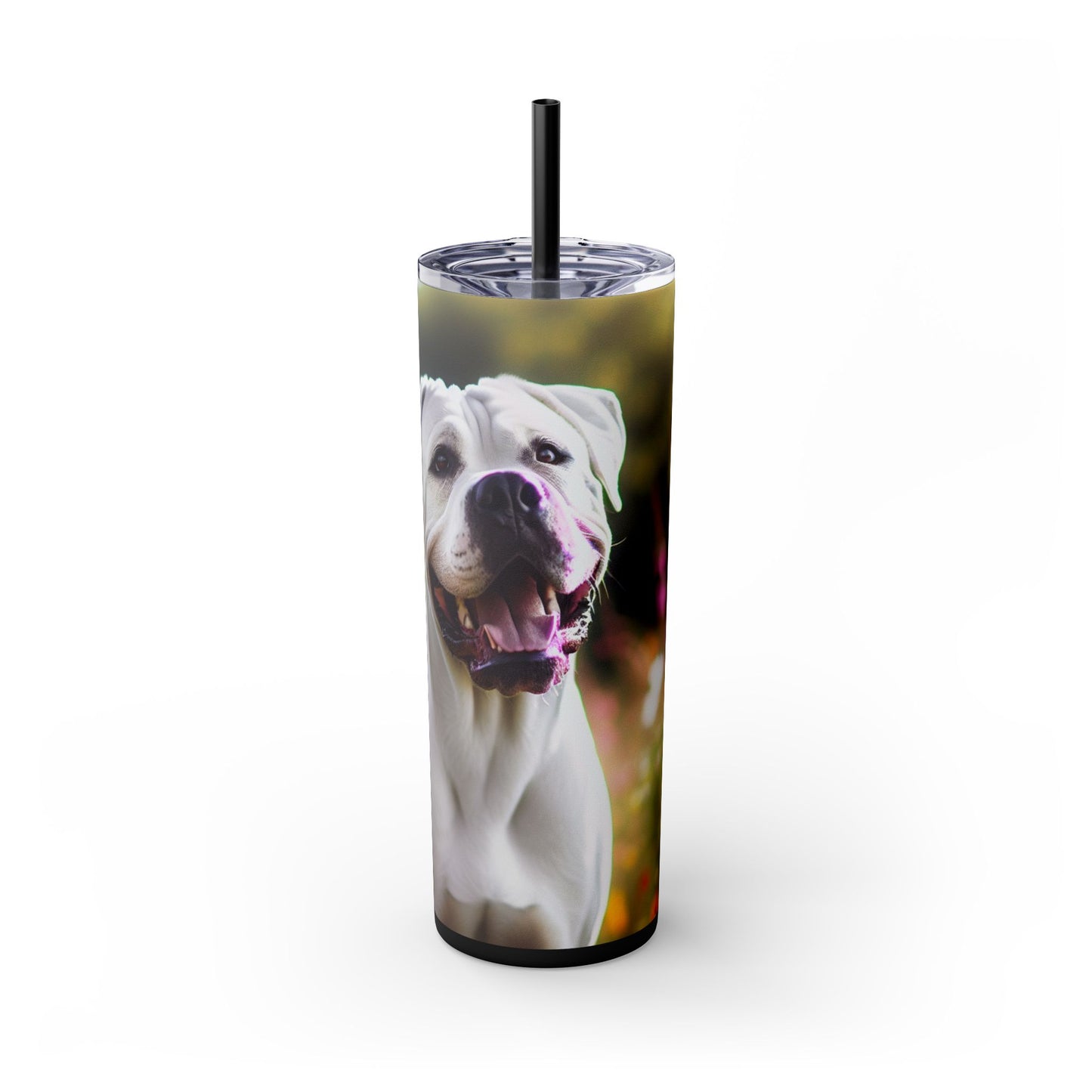 Vaso Dogo Argentino con pajita, 20 oz