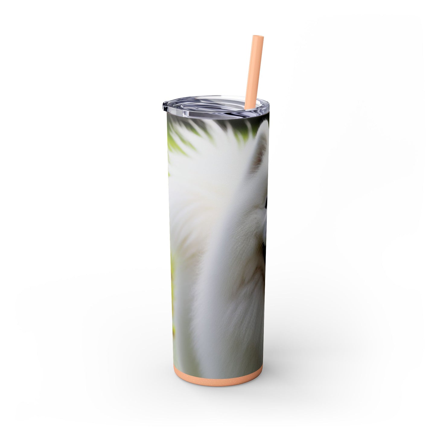 Samoyed Skinny Tumbler with Straw, 20oz