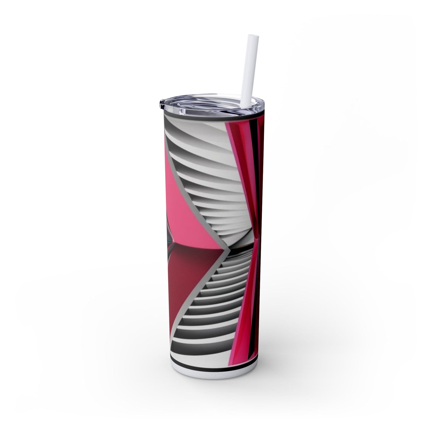 Optical Illusion Skinny Tumbler with Straw, 20oz