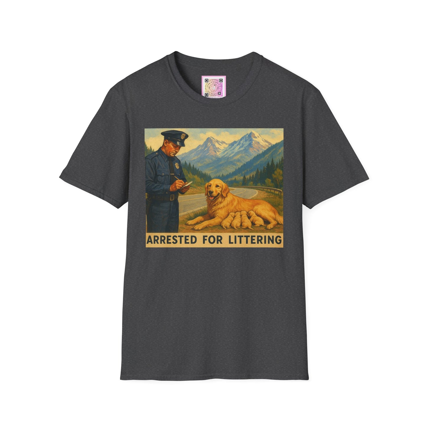 "Arrested for Littering" Retro Tee Shirt