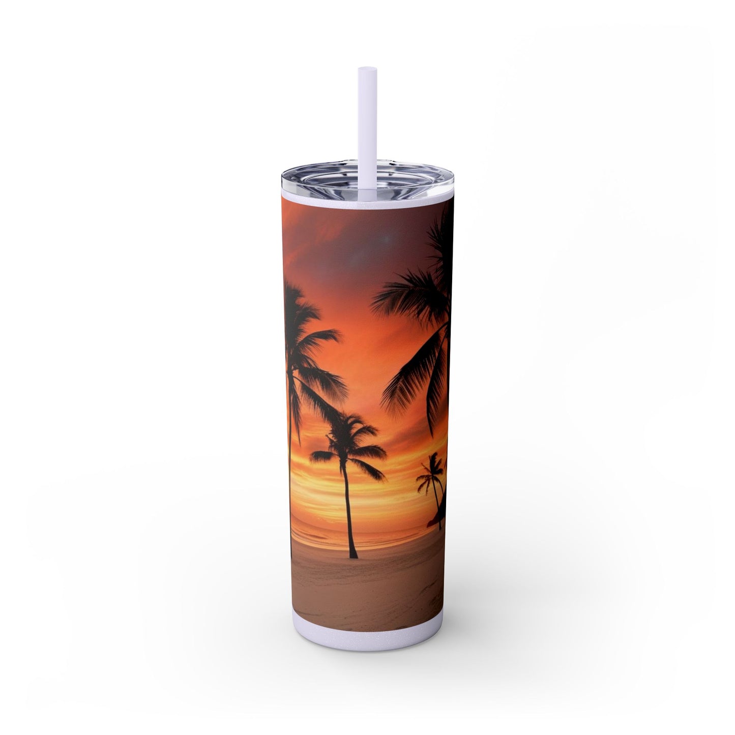 Brilliant Sunrise Skinny Tumbler with Straw, 20oz