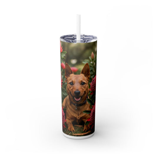 Australian Terrier Skinny Tumbler with Straw, 20oz