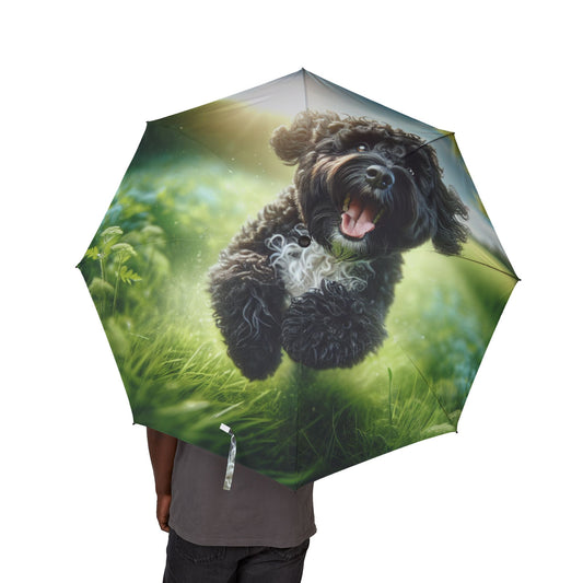 Portuguese Water Dog Semi-Automatic Foldable Umbrella