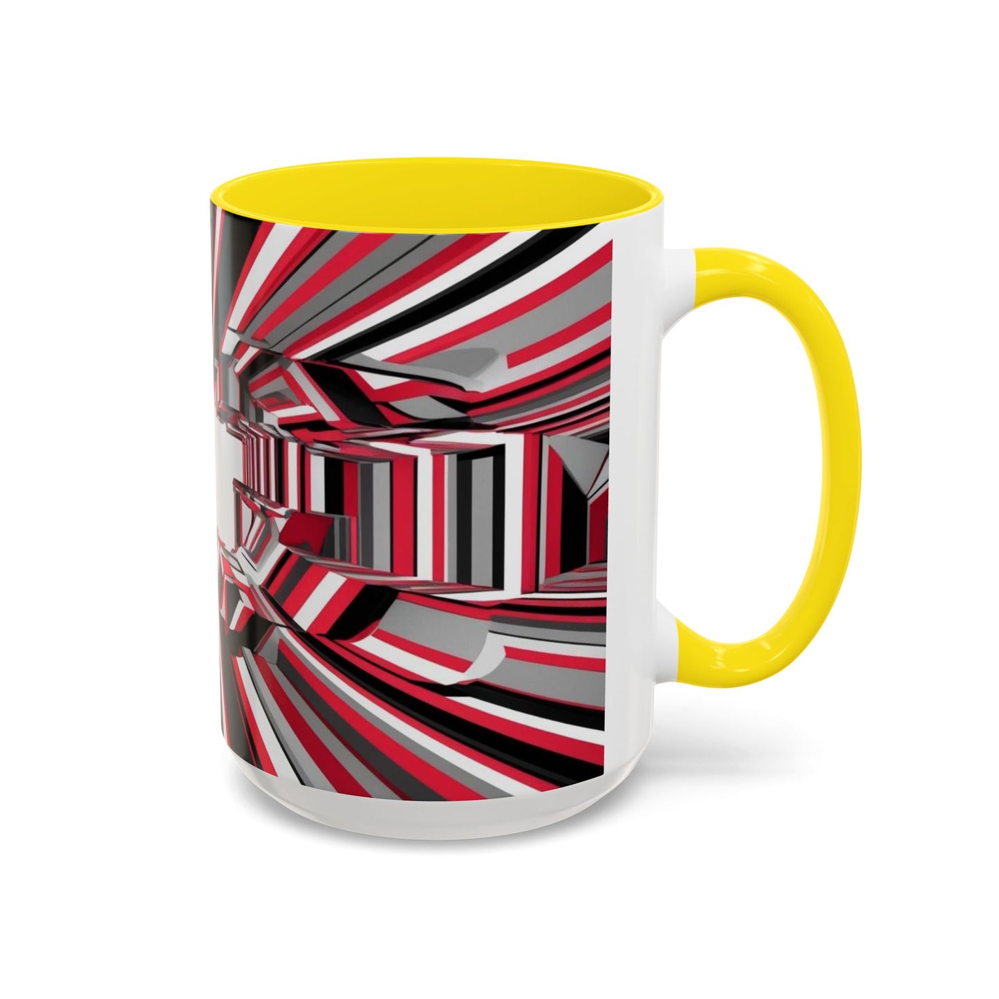 Optical Illusion Accent Mug – Ceramic Coffee Cup