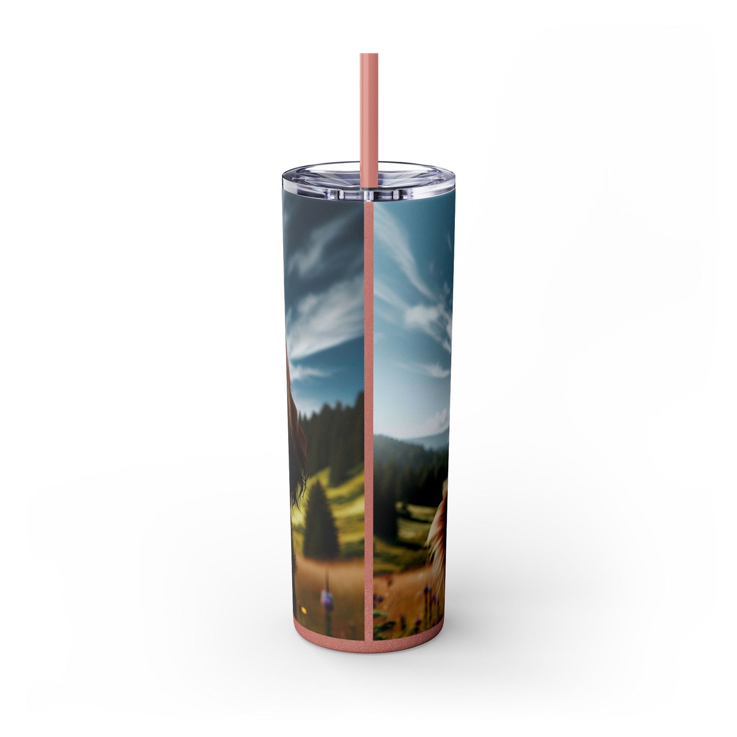 Skinny Tumbler with Straw – 20 oz Stainless Steel Cup