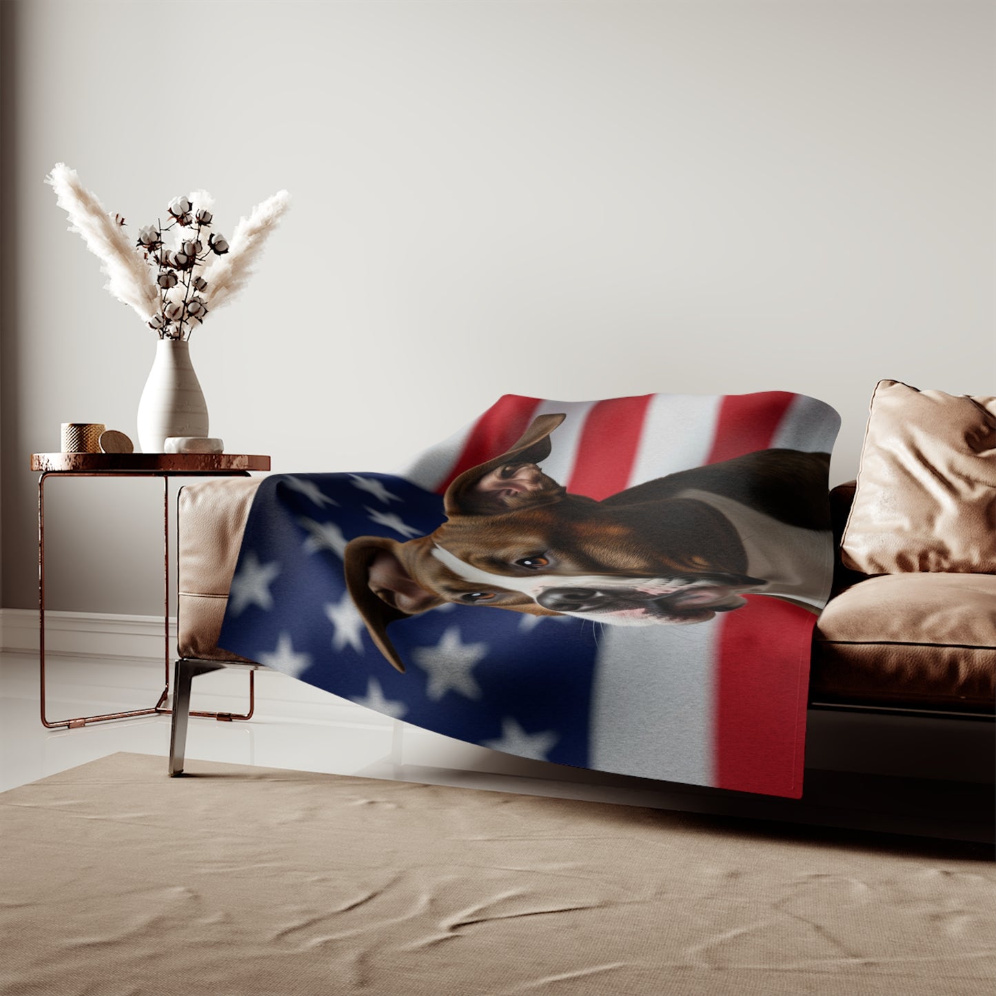 American Staffordshire Terrier Patriotic Blanket