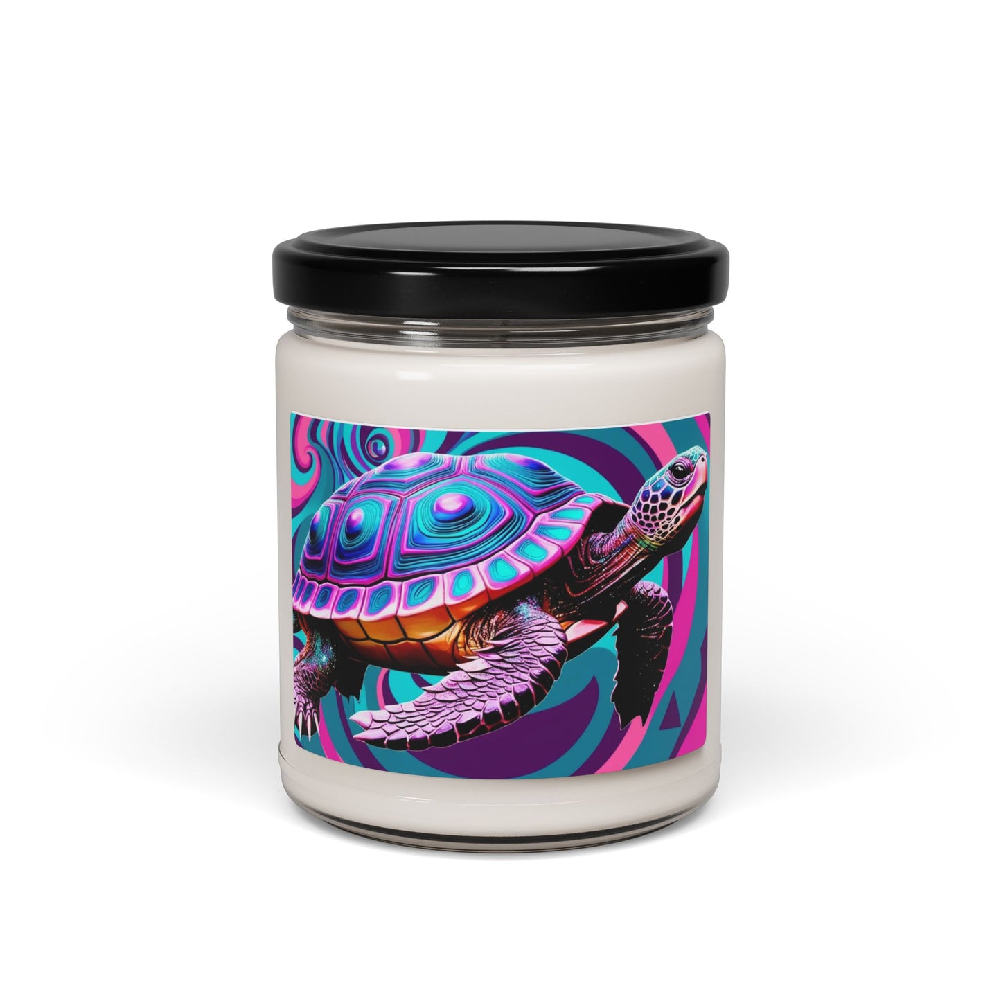 Glittery Psychedelic Turtle- Scented Soy Candle, 9oz