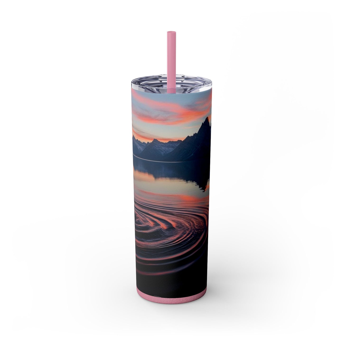 Ripple in a Mountain Lake Skinny Tumbler with Straw, 20oz