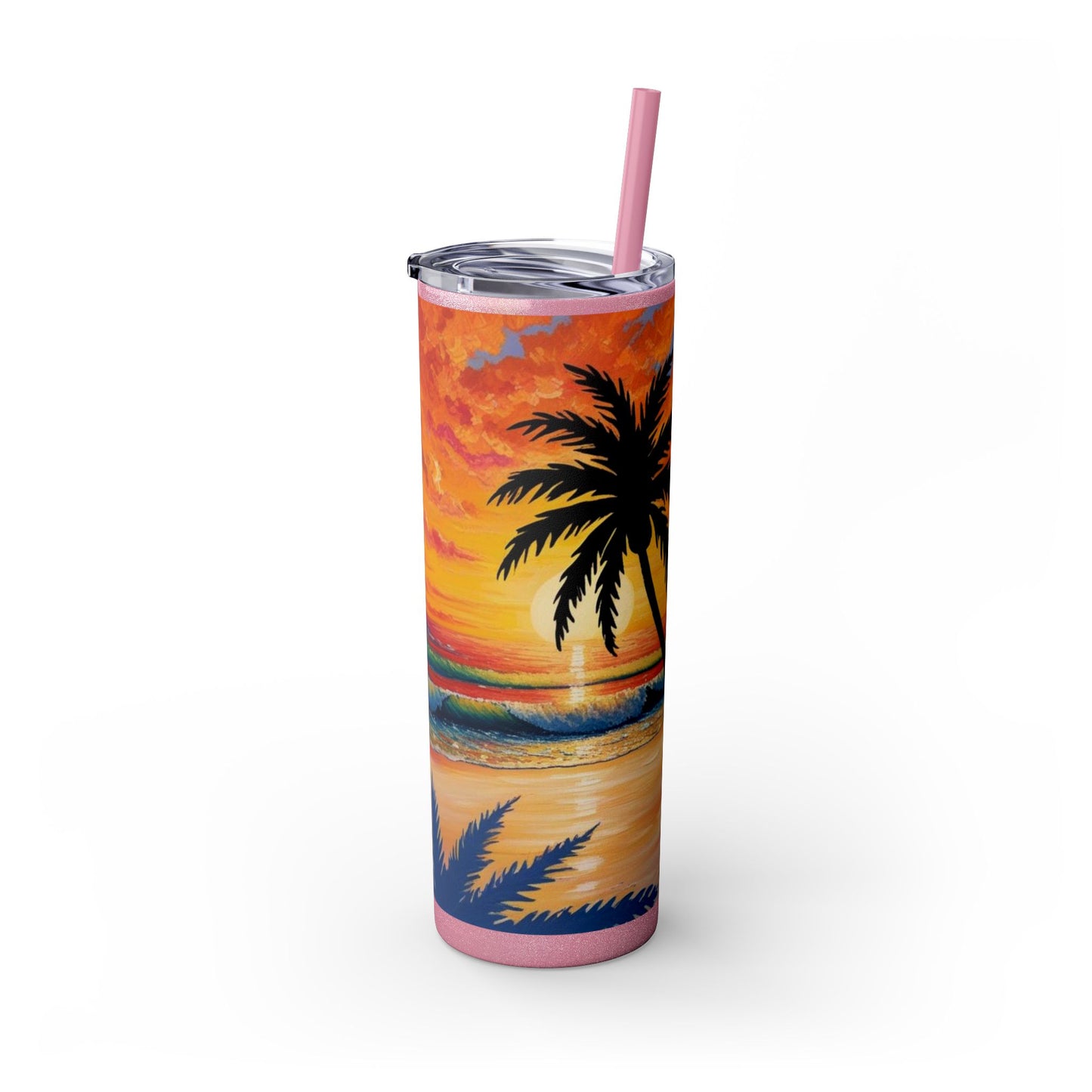 Brilliant Sunrise Skinny Tumbler with Straw, 20oz