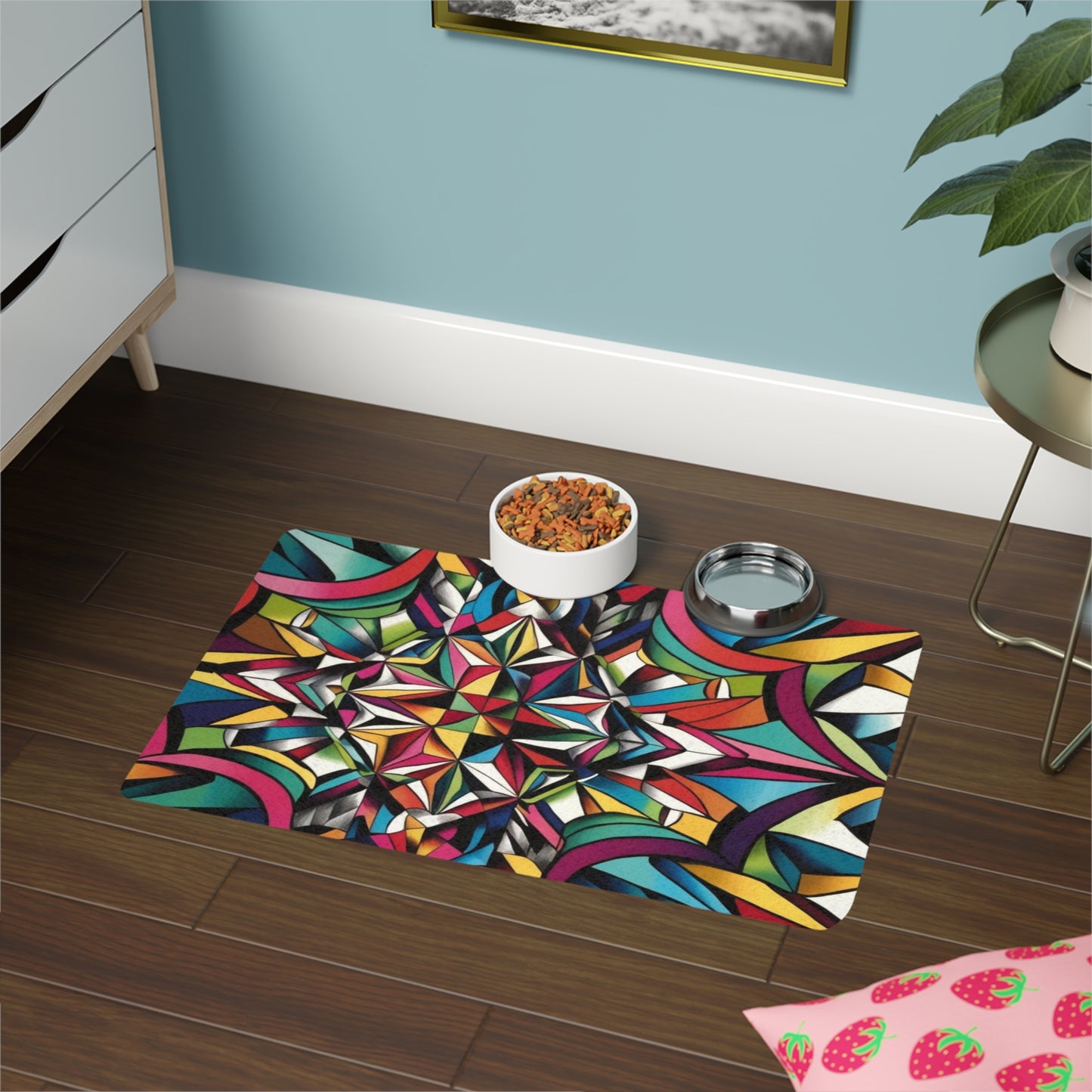 Pet Food Mat (12x18) - Optical Illusion