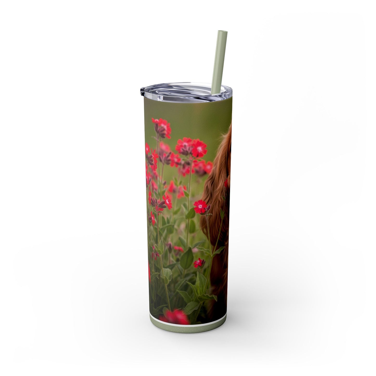 Vaso delgado con pajita de Cocker Spaniel, 20 oz