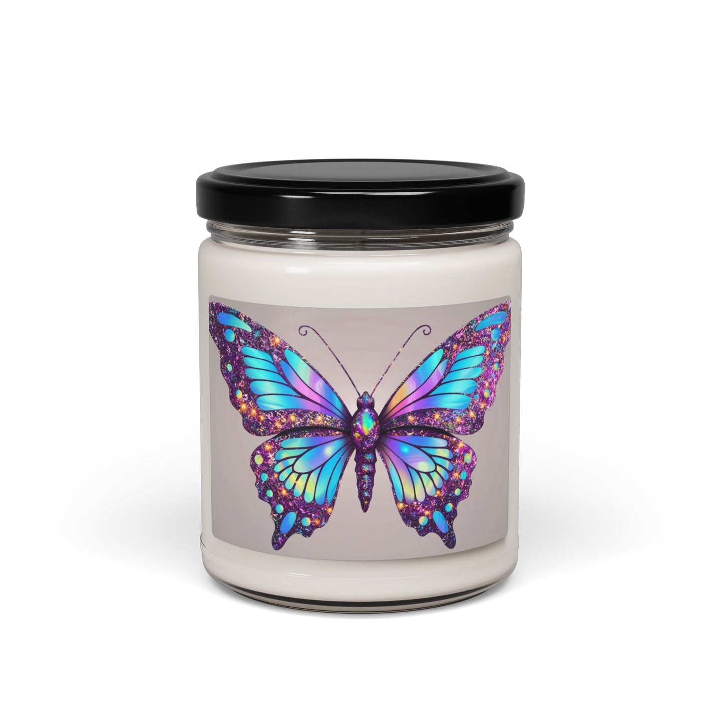 Glittery Psychedelic Butterfly- Scented Soy Candle, 9oz