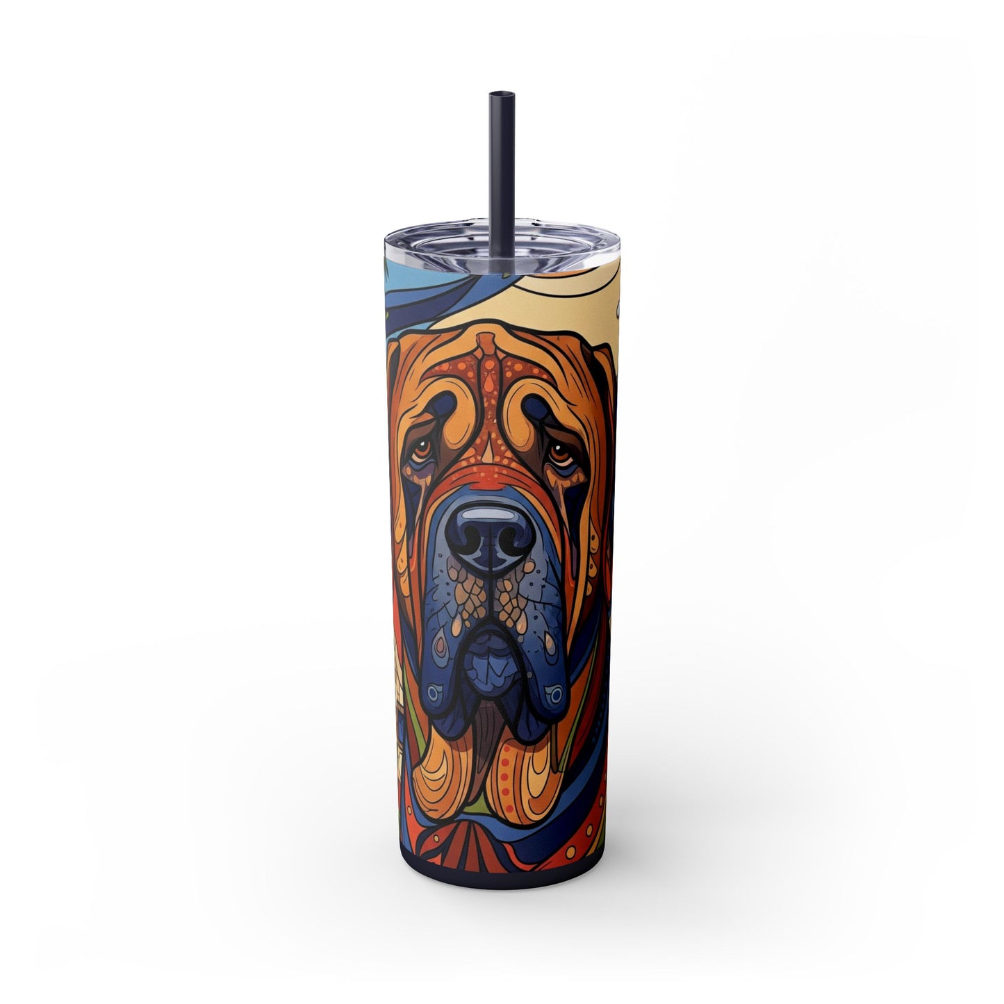Spanish Mastiff Skinny Tumbler with Straw, 20oz