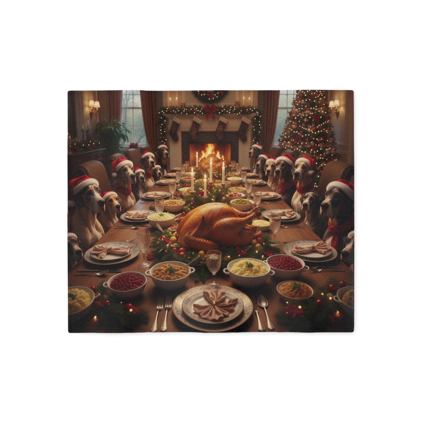 Great Dane Festive Holiday Dinner Blanket