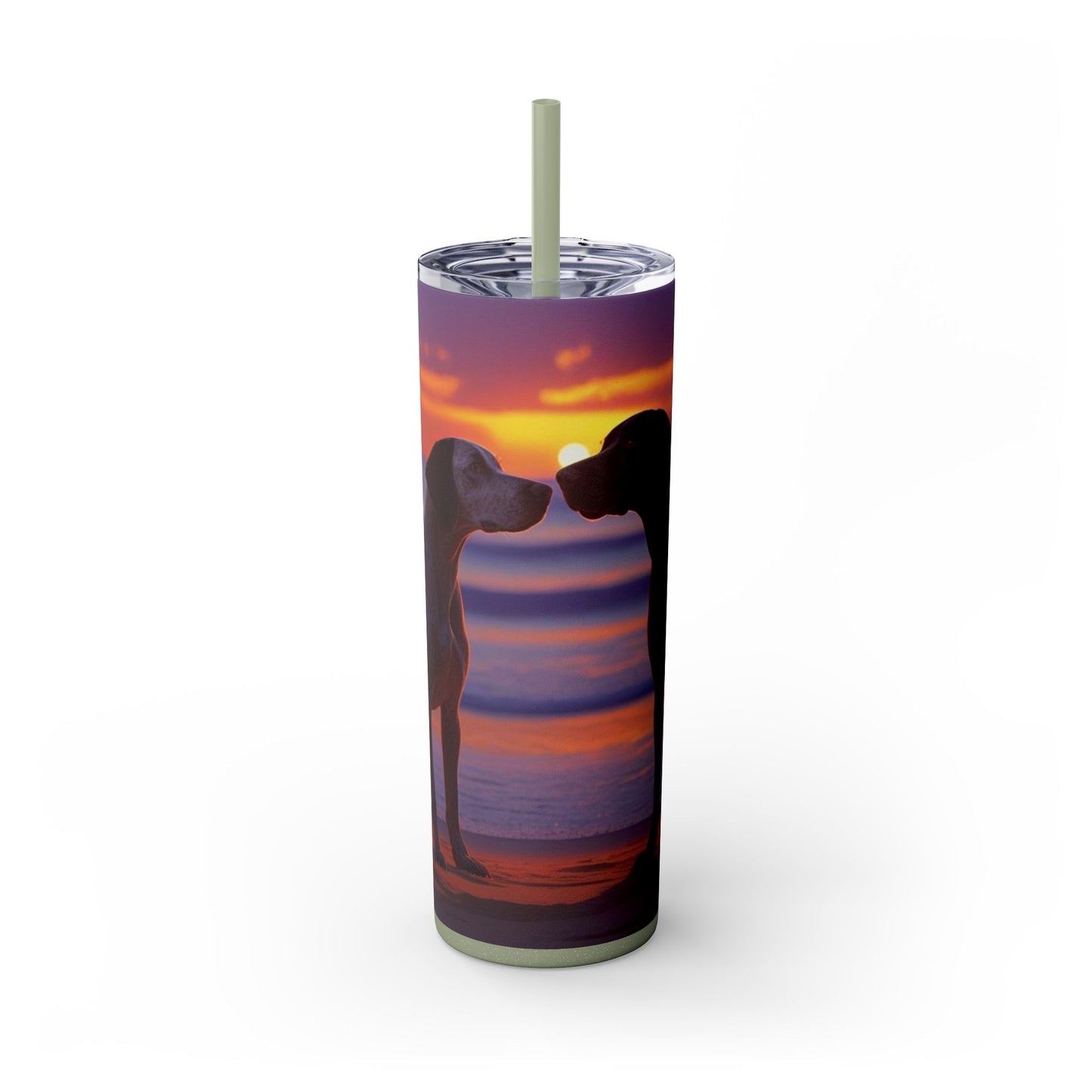 German Shorthaired Pointer Love Skinny Tumbler with Straw, 20oz