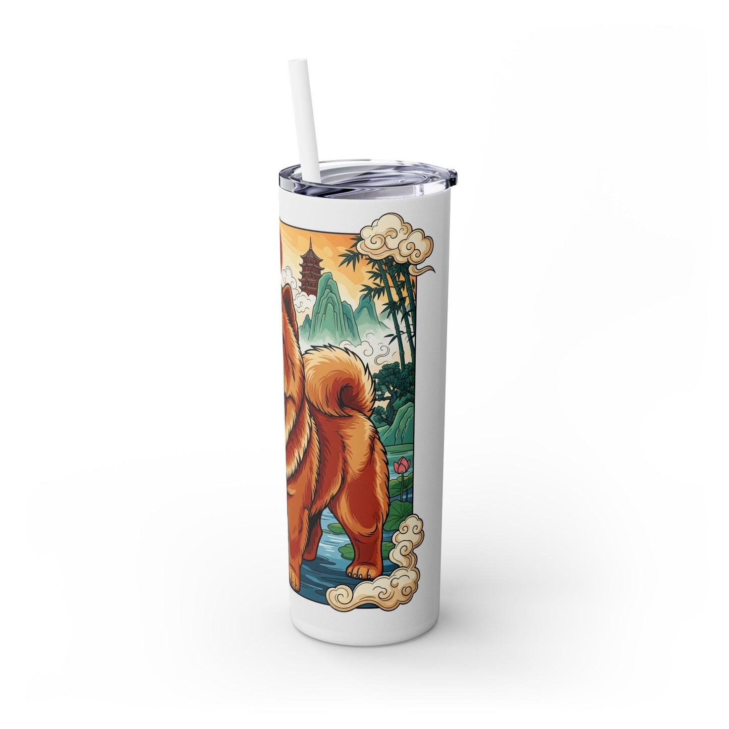 Skinny Tumbler with Straw – 20 oz Stainless Steel Cup