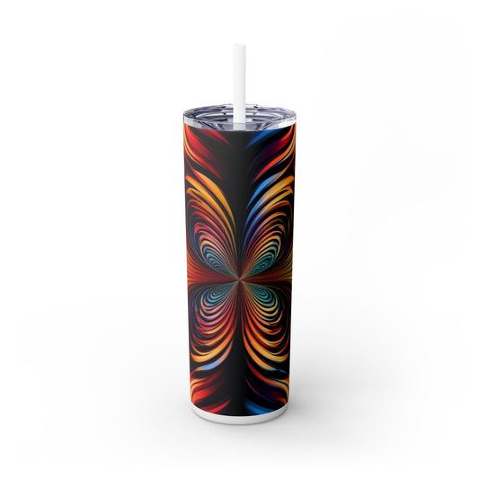 Optical Illusion Skinny Tumbler with Straw, 20oz