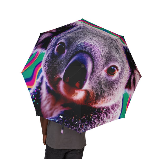 Glittery Koala Semi-Automatic Foldable Umbrella
