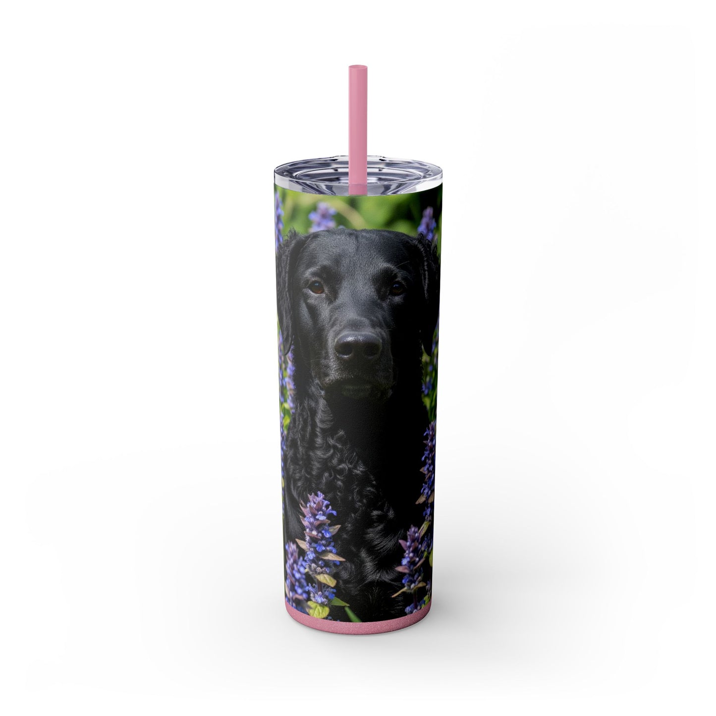 Gobelet isotherme à paille en forme de retriever à poil frisé, 590 ml