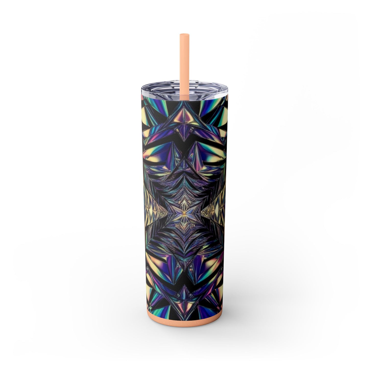 Optical Illusion Skinny Tumbler with Straw, 20oz