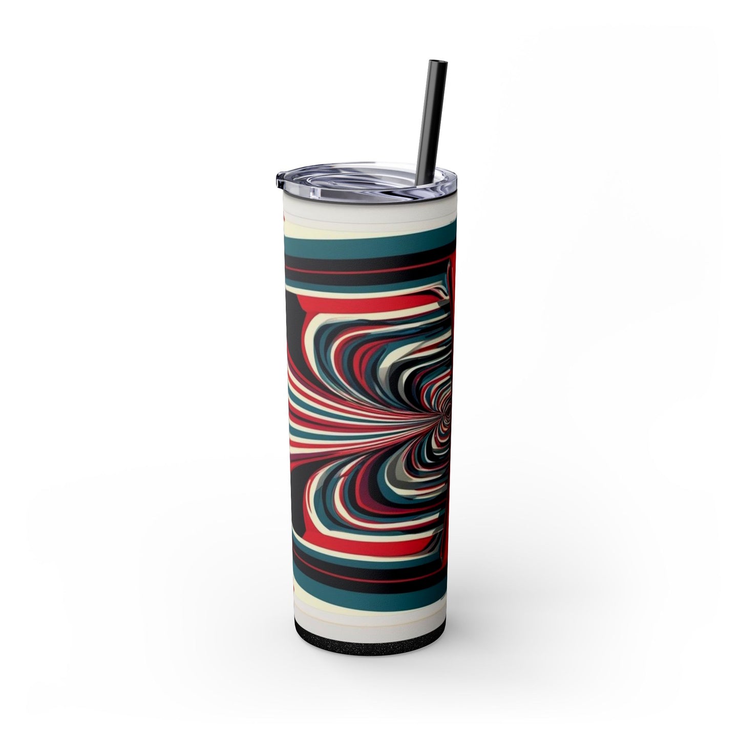 Optical Illusion Skinny Tumbler with Straw, 20oz