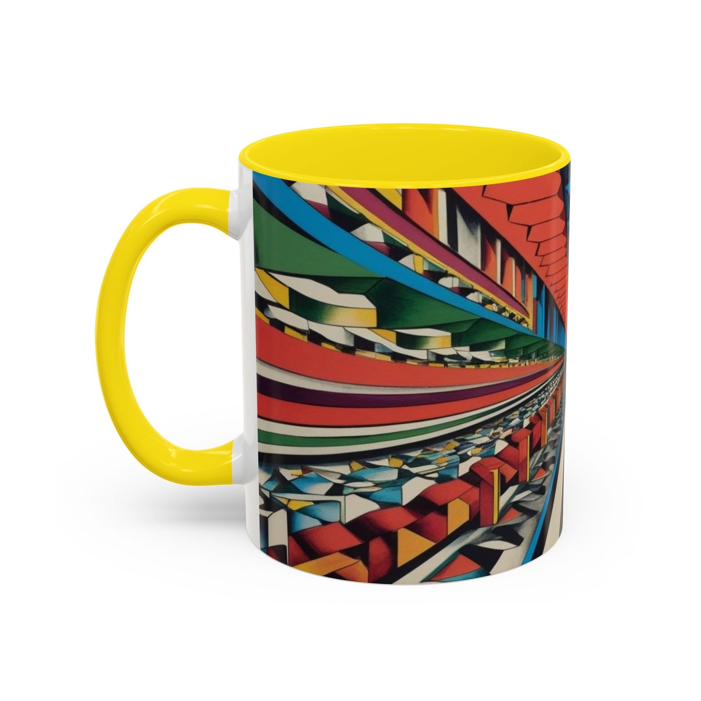 Optical Illusion Accent Mug – Ceramic Coffee Cup