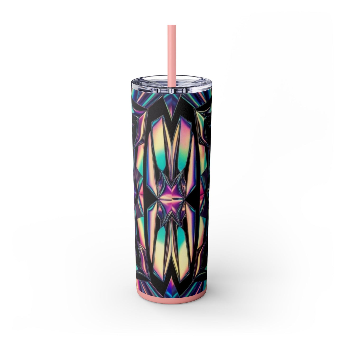 Optical Illusion Skinny Tumbler with Straw, 20oz
