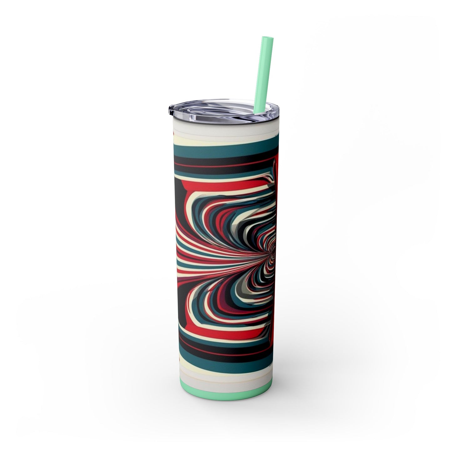 Optical Illusion Skinny Tumbler with Straw, 20oz
