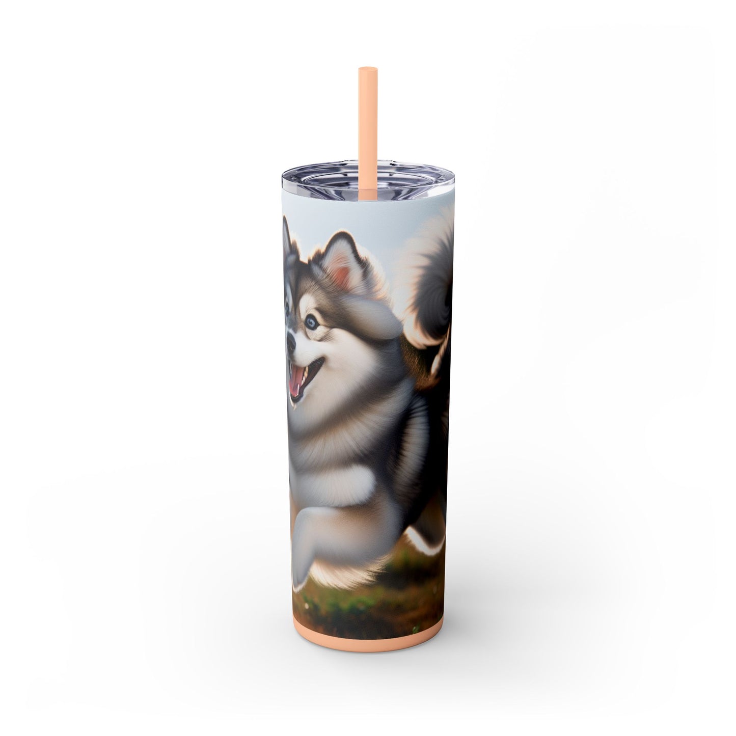 Alaskan Klee Kai Skinny Tumbler with Straw, 20oz