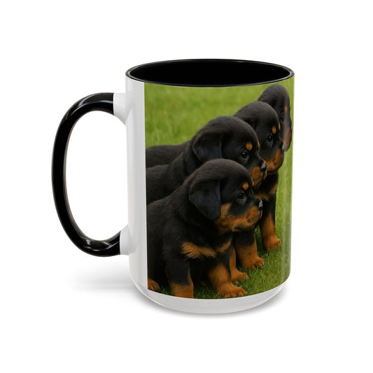 Rottweiler puppies Accent Coffee Mug - Perfect Gift for Dog Lovers