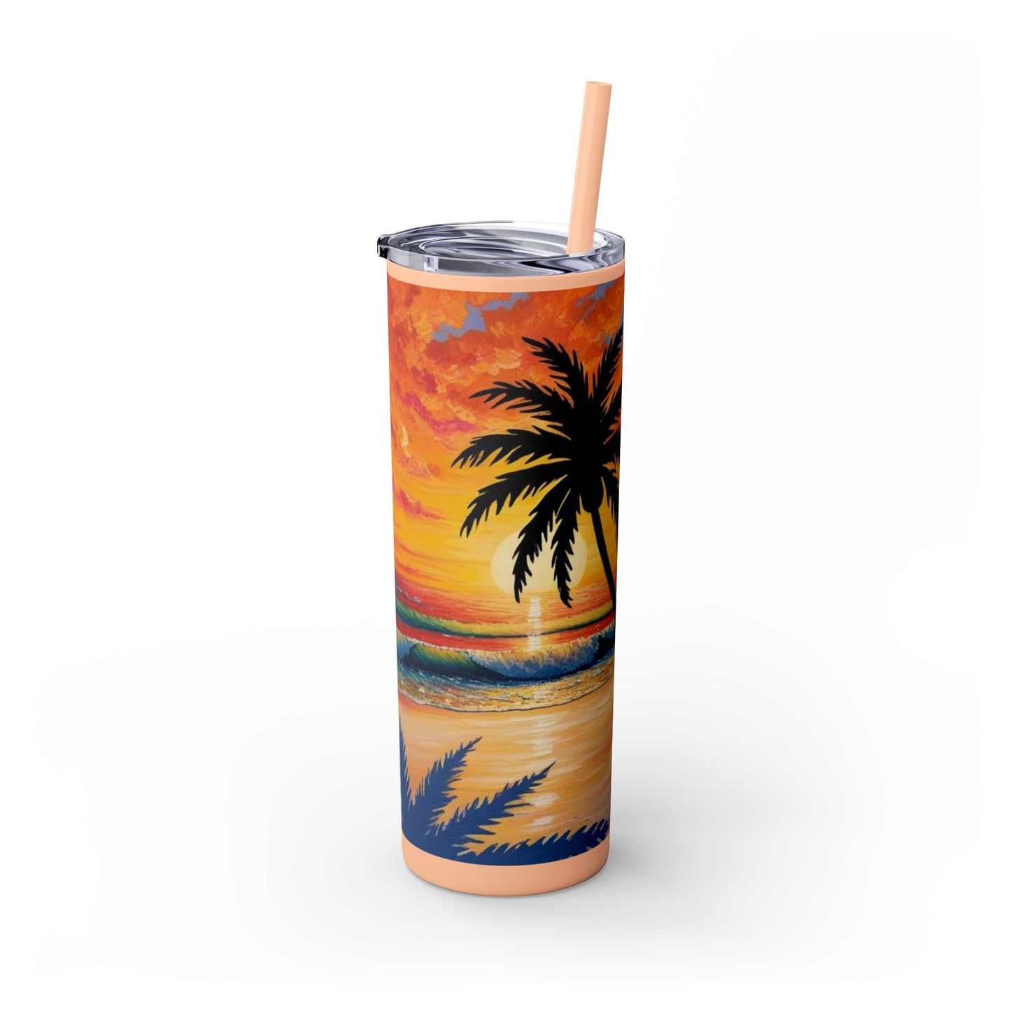 Brilliant Sunrise Skinny Tumbler with Straw, 20oz