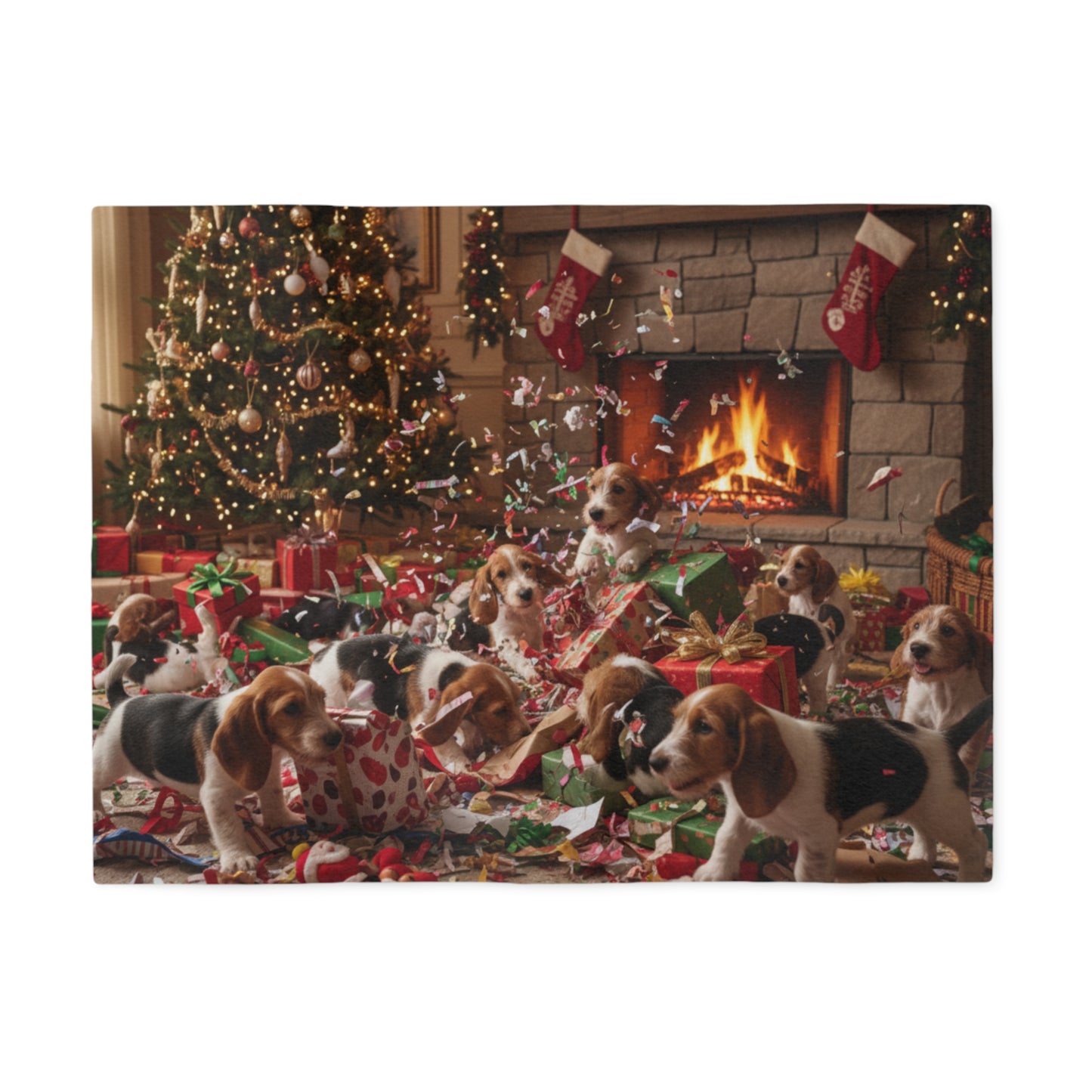 Petit Basset Griffon Vendeen Holiday Frenzy Blanket