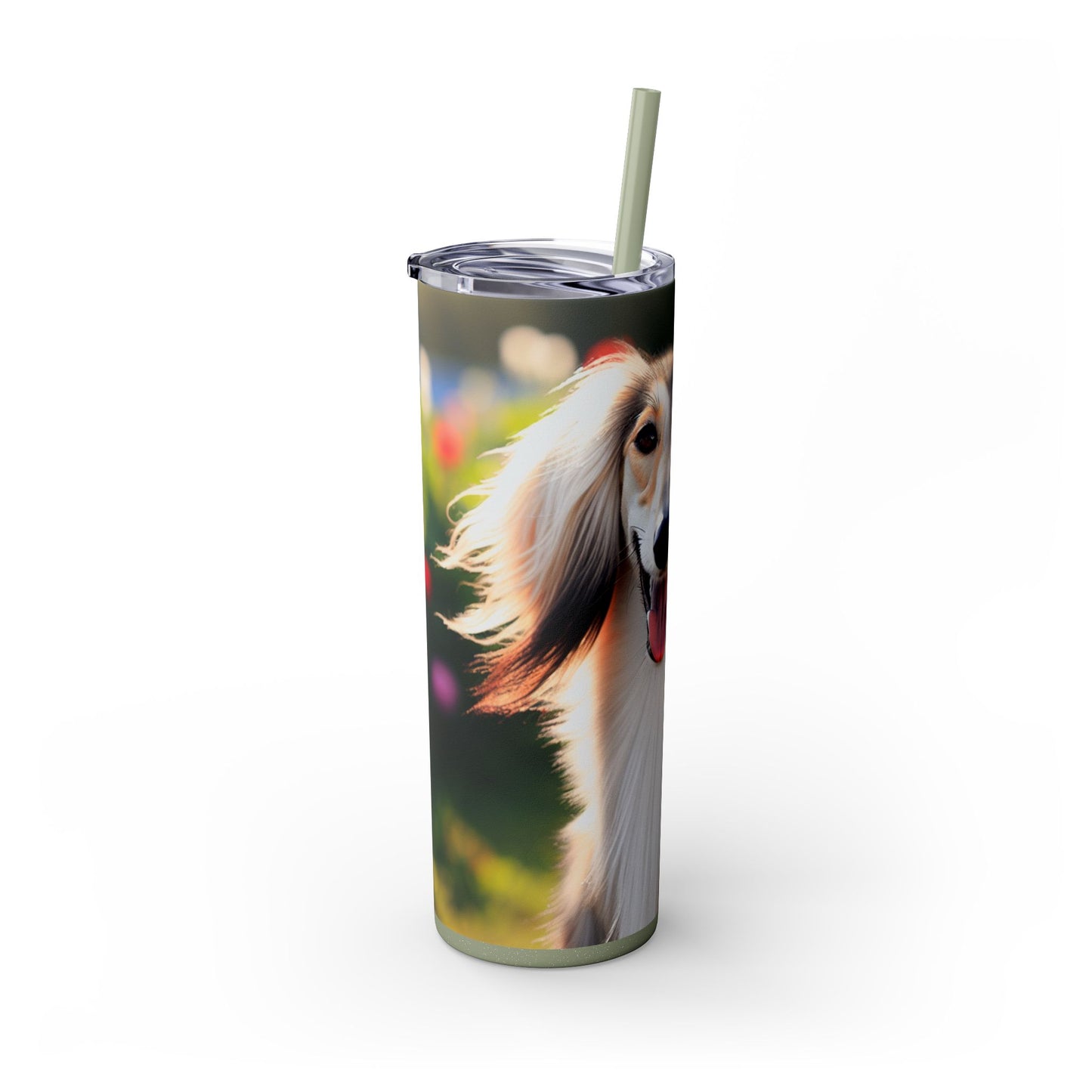 Saluki Skinny Tumbler with Straw, 20oz