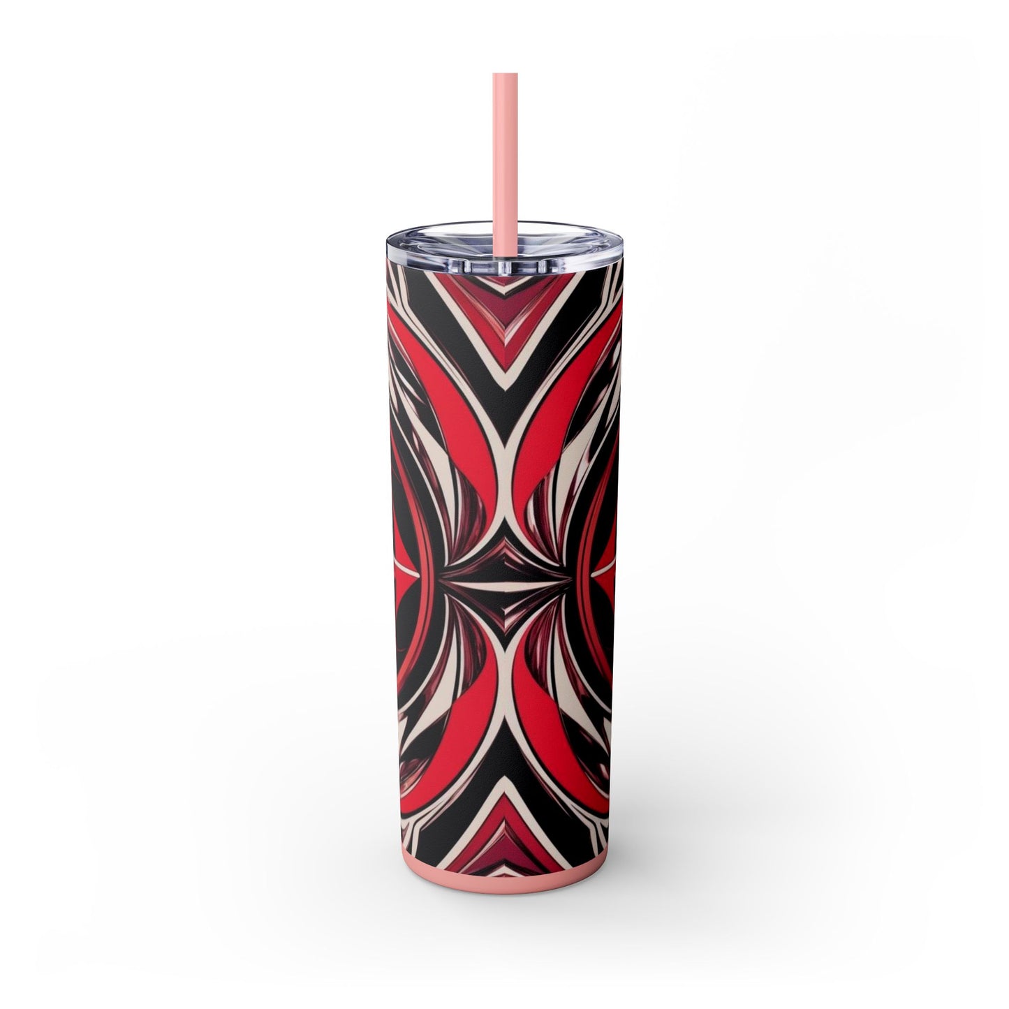 Optical Illusion Skinny Tumbler with Straw, 20oz