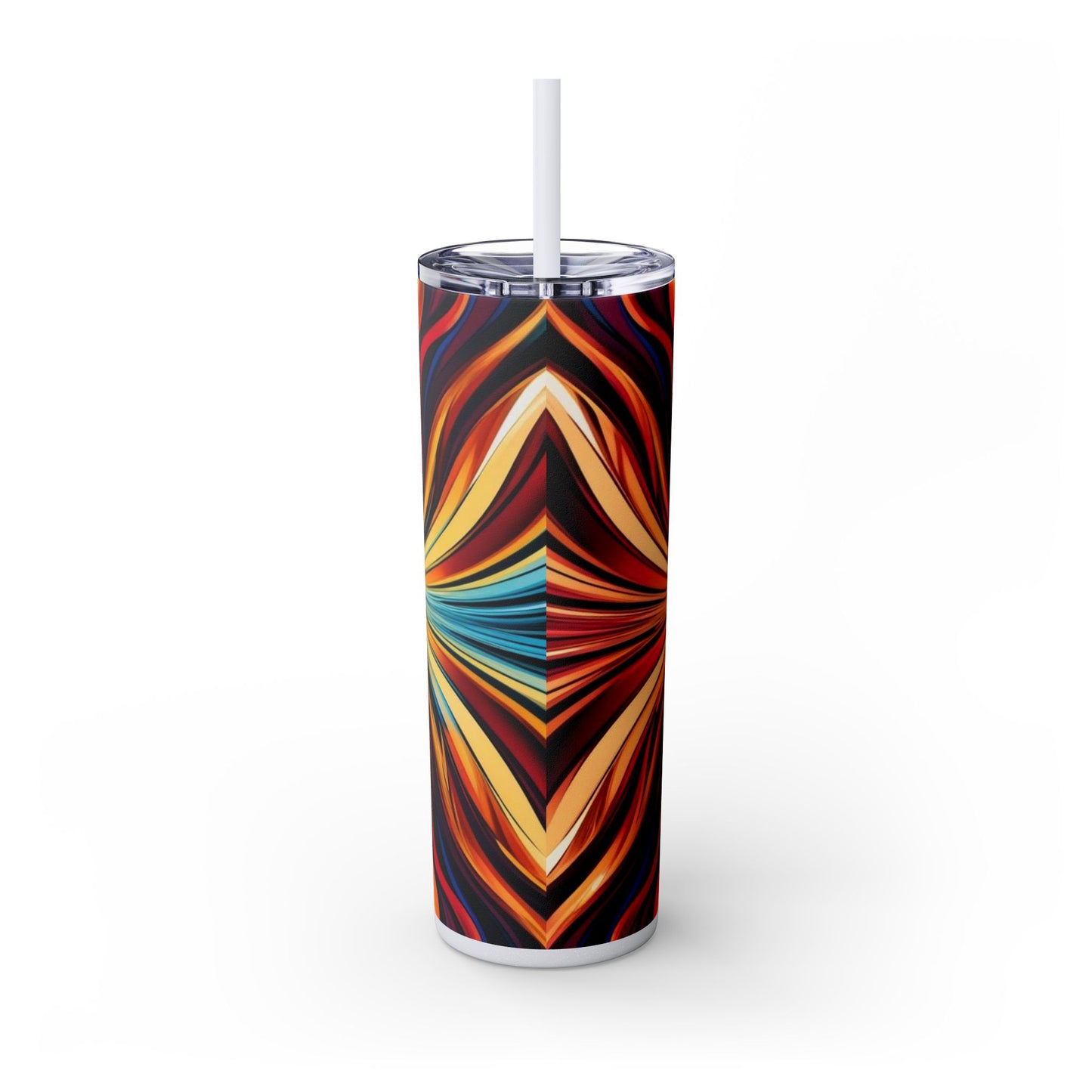 Optical Illusion Skinny Tumbler with Straw, 20oz