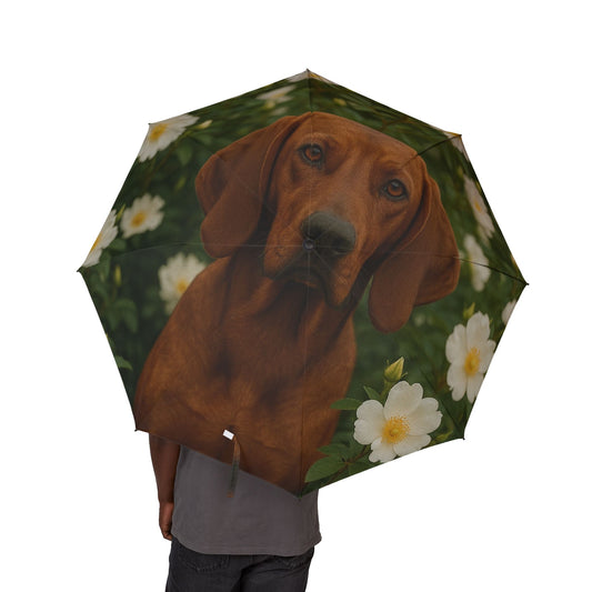 Redbone Coonhound Semi-Automatic Foldable Umbrella