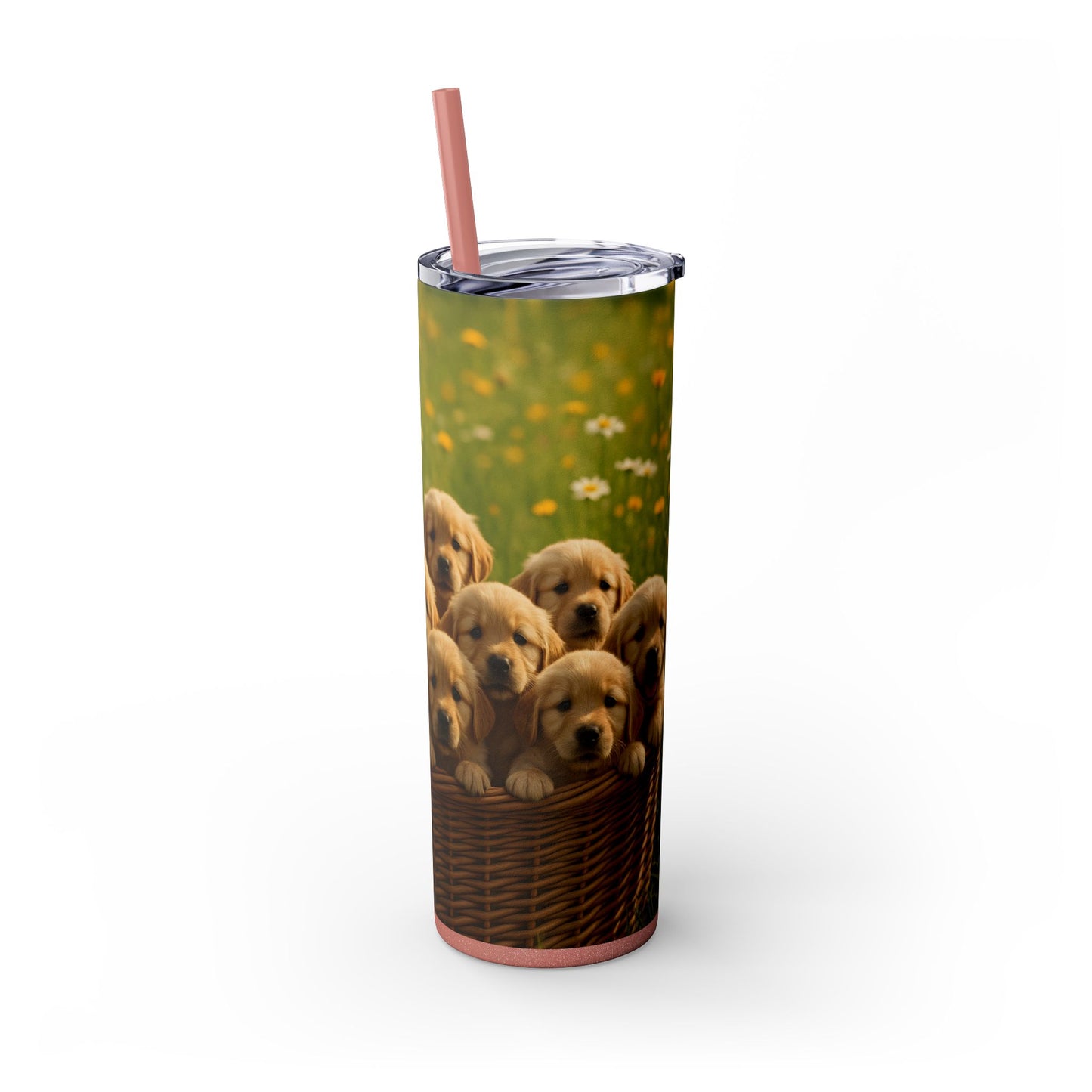 Golden Retriever puppies Tumbler with Straw, 20oz