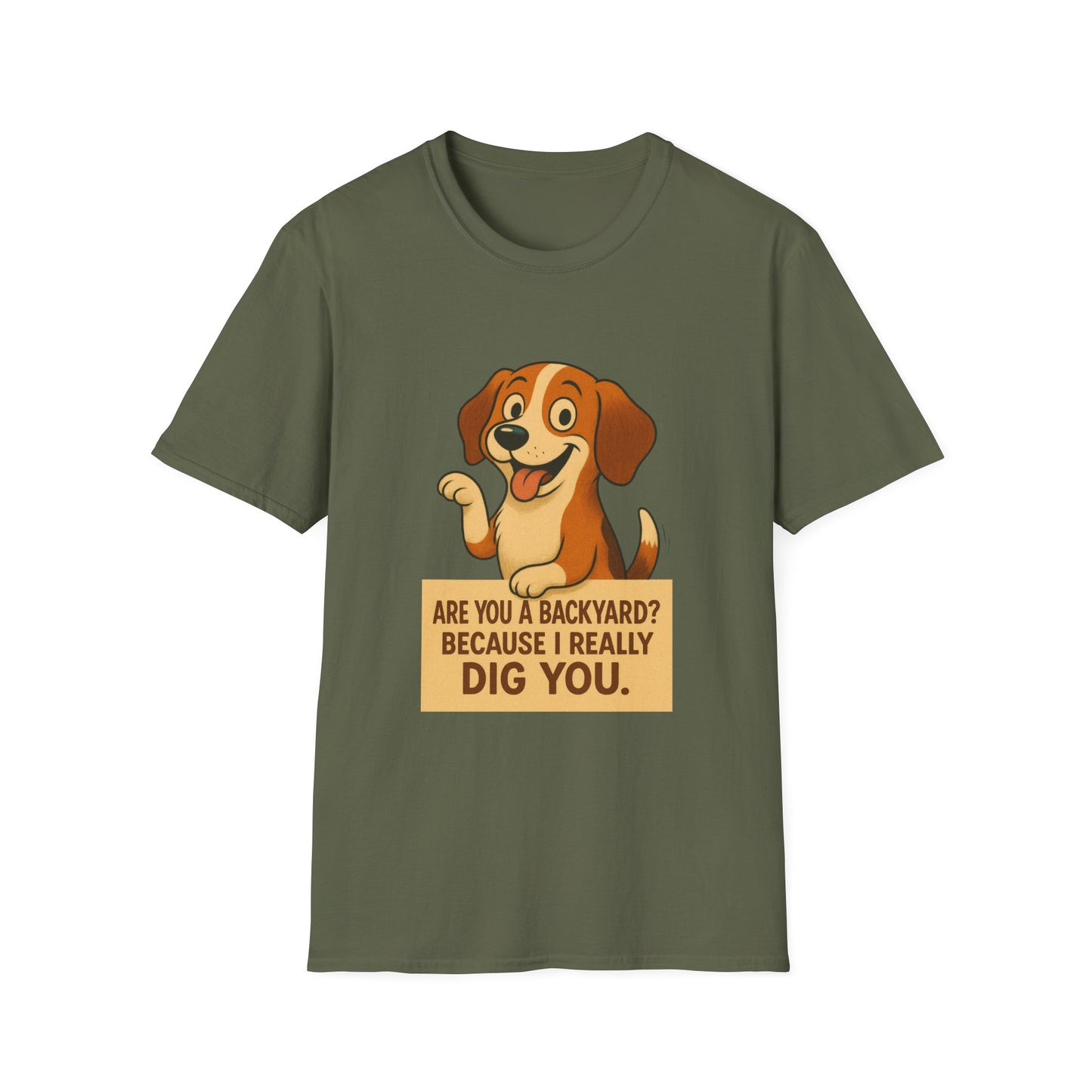 "Are You a Backyard? Because I Really Dig You" Cute Puppy Tee Shirt
