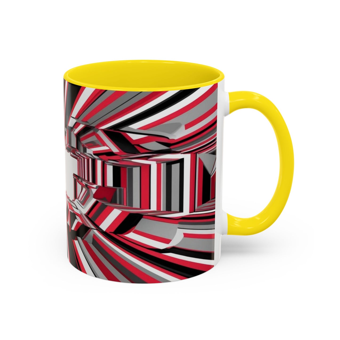 Optical Illusion Accent Mug – Ceramic Coffee Cup