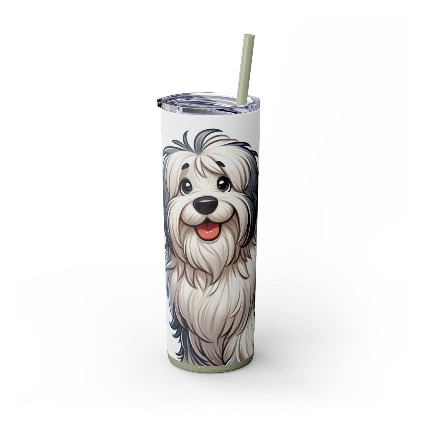 Old English Sheepdog Tumbler with Straw, 20oz