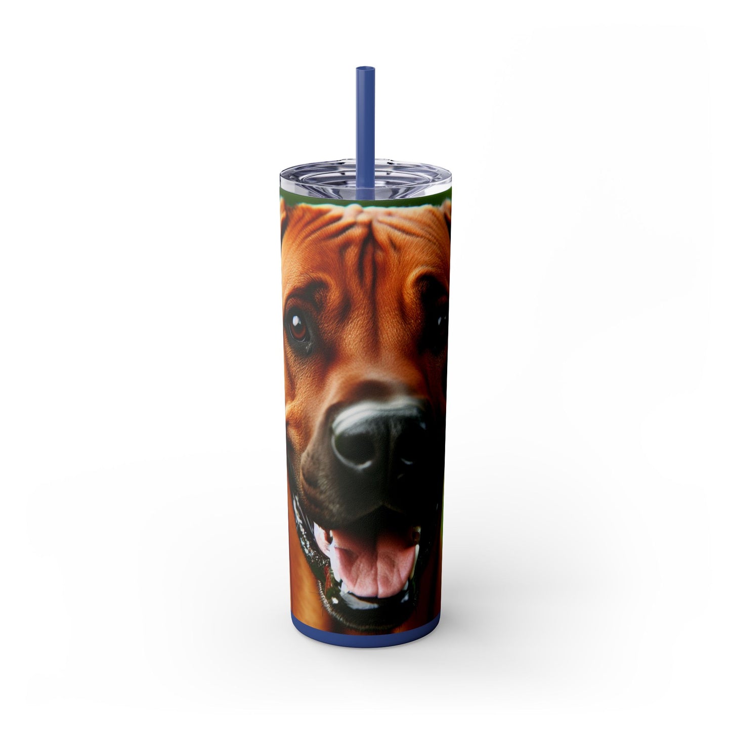 Rhodesian Ridgeback Skinny Tumbler with Straw, 20oz