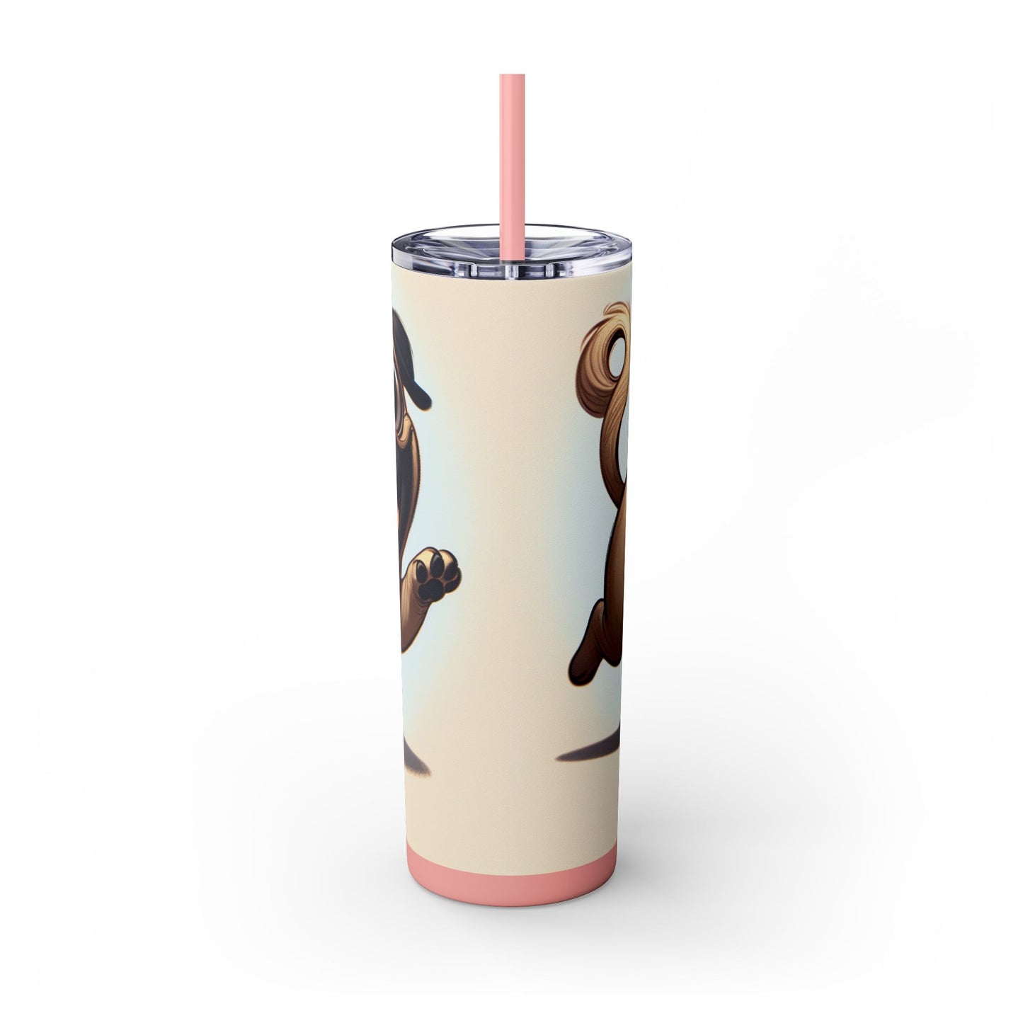 Pug Skinny Tumbler with Straw, 20oz