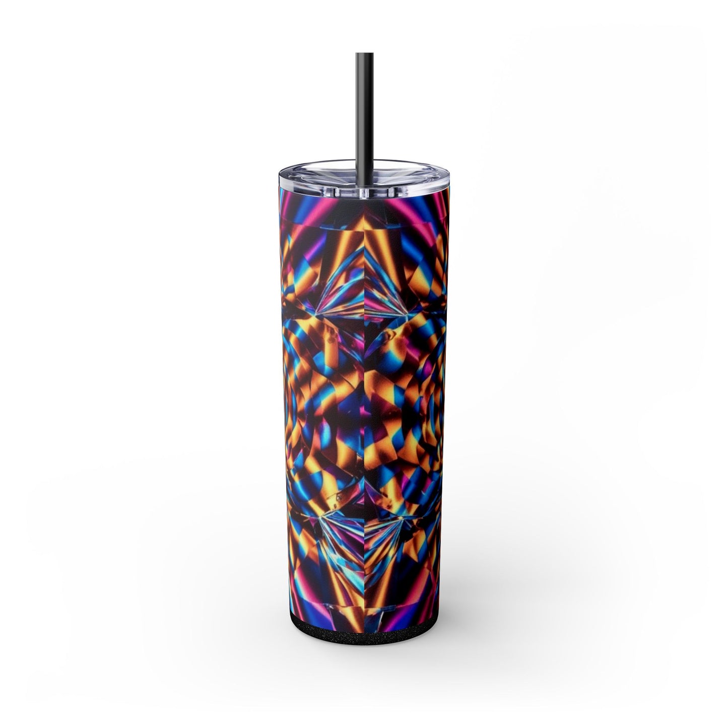 Optical Illusion Skinny Tumbler with Straw, 20oz