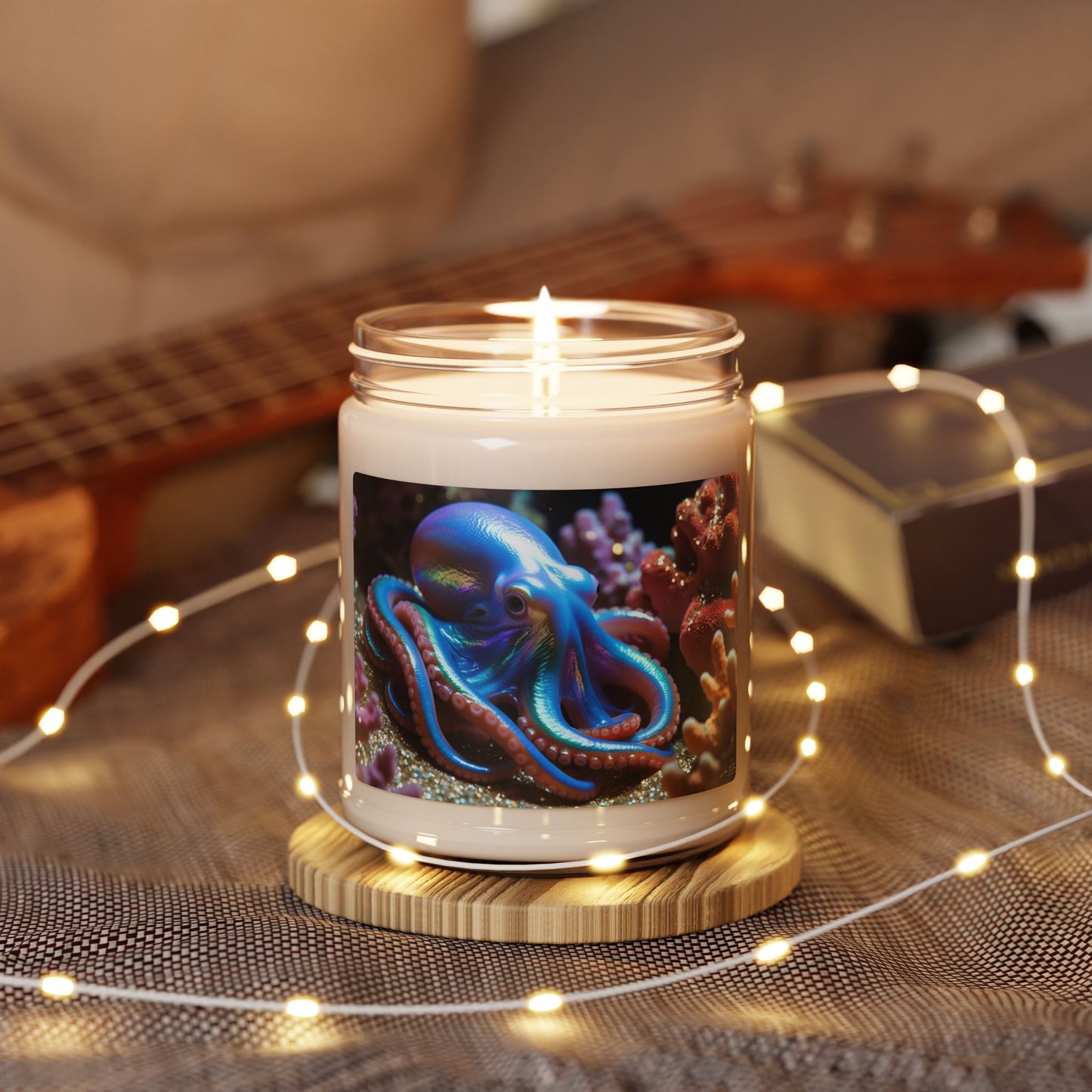 Octopus in Coral- Scented Soy Candle, 9oz