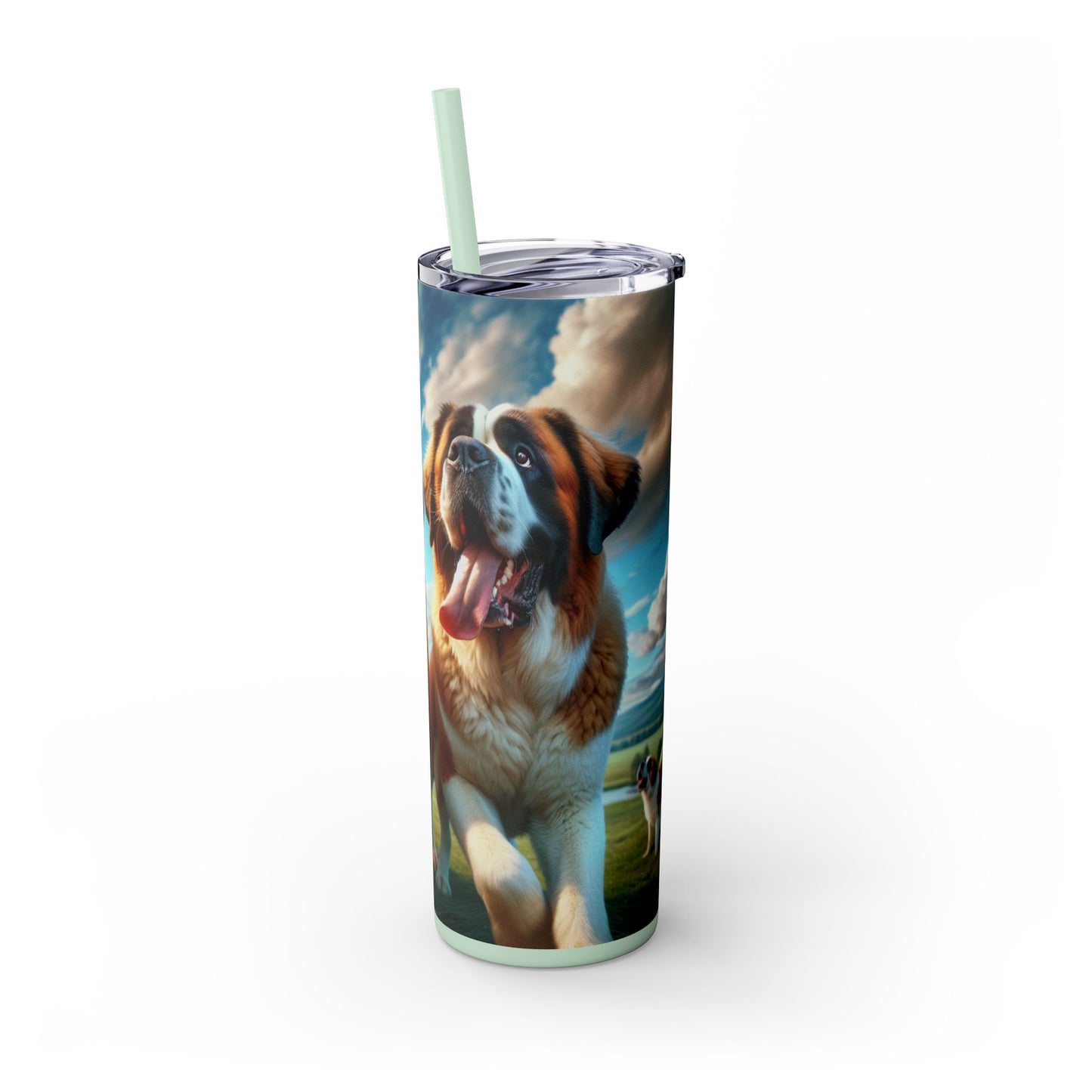 Saint Bernard Skinny Tumbler with Straw, 20oz