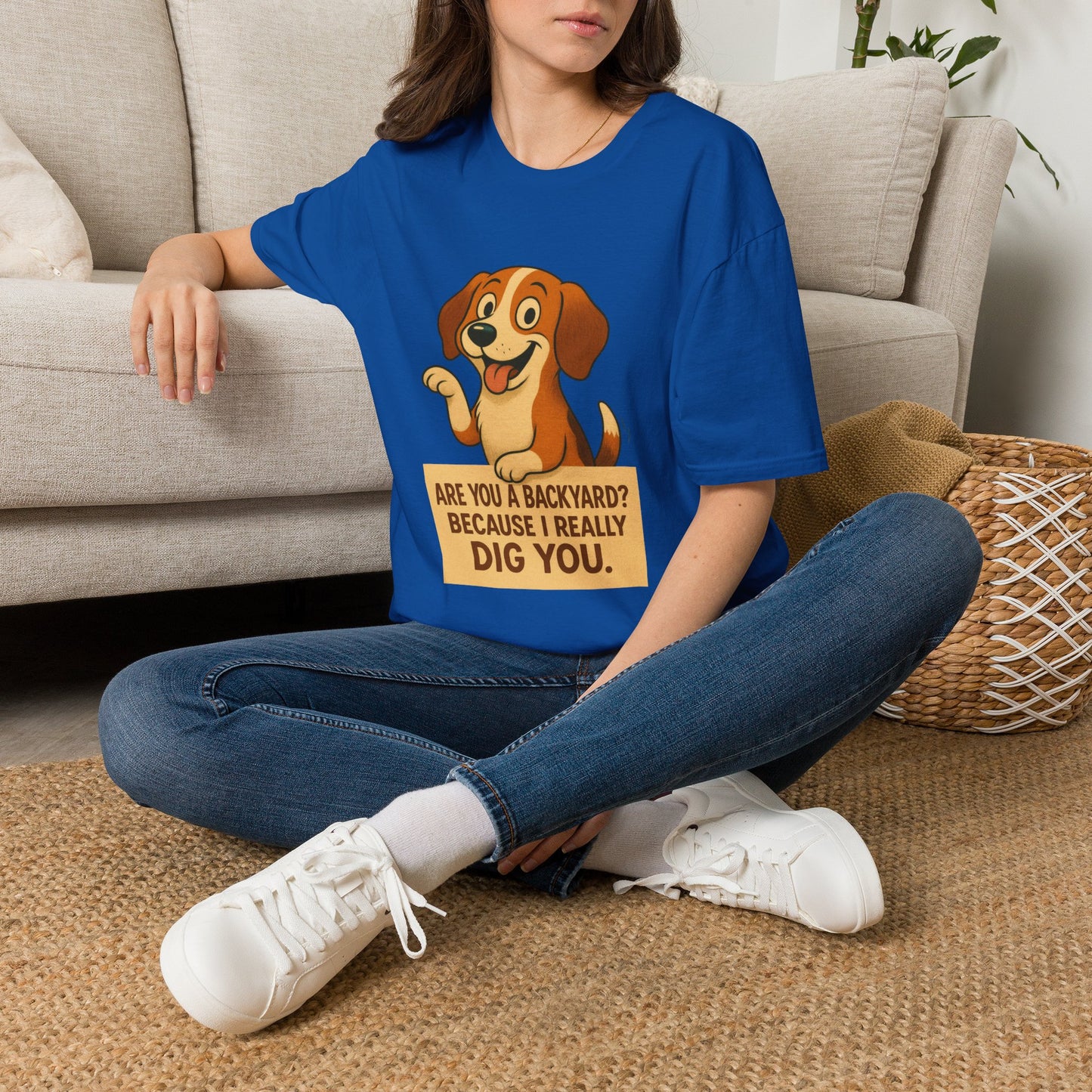 "Are You a Backyard? Because I Really Dig You" Cute Puppy Tee Shirt